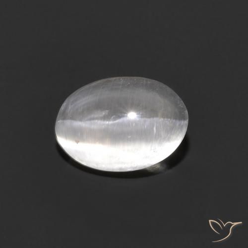 Sillimanite œil de chat Gris très clair naturelle ovale, 0.84 ct, Transparent