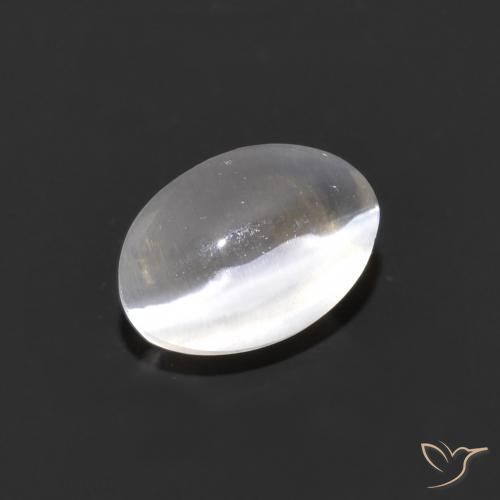 1.05ct Naturel Gris très clair Sillimanite œil de chat, ovale, Transparent