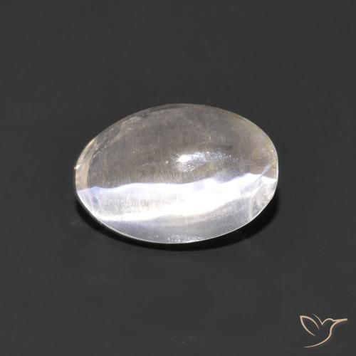 1.29ct Naturel Gris très clair Sillimanite œil de chat, ovale, Transparent