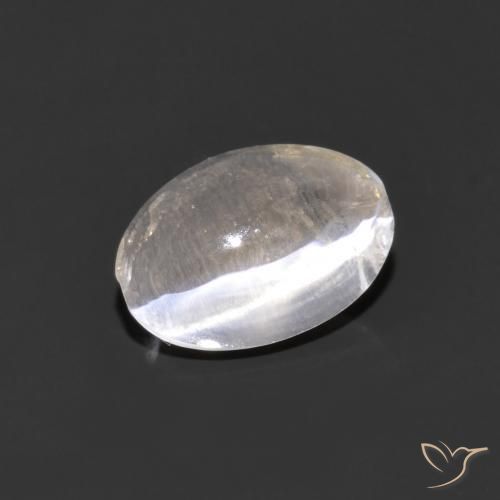 Sillimanite œil de chat Gris très clair naturelle ovale, 1.29 ct, Transparent