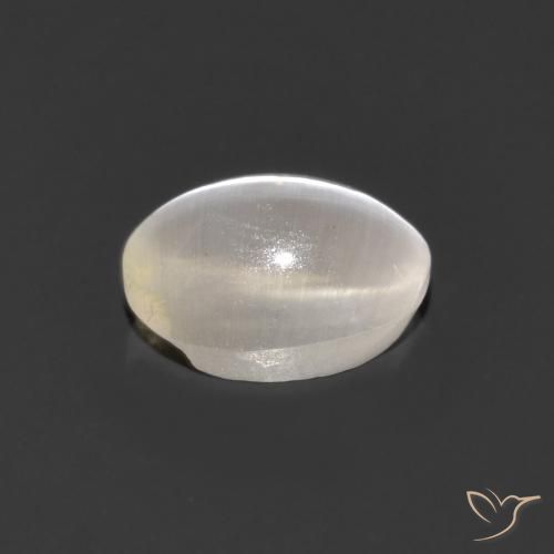Sillimanite œil de chat Gris très clair naturelle ovale, 1.15 ct, Transparent