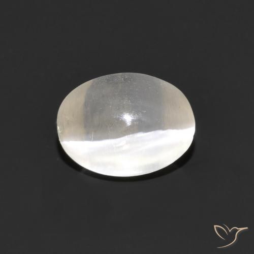 1.41ct Naturel Gris très clair Sillimanite œil de chat, ovale, Transparent