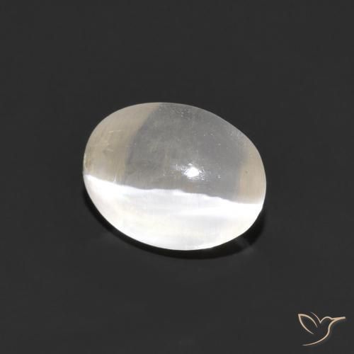 Sillimanite œil de chat Gris très clair naturelle ovale, 1.41 ct, Transparent