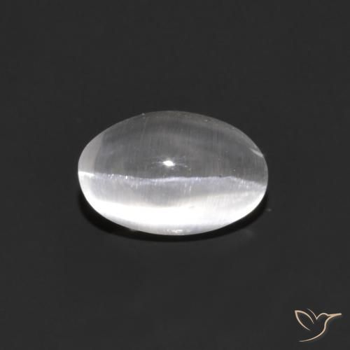0.95ct Naturel Gris très clair Sillimanite œil de chat, ovale, Transparent