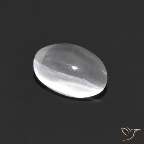 Sillimanite œil de chat Gris très clair naturelle ovale, 0.95 ct, Transparent