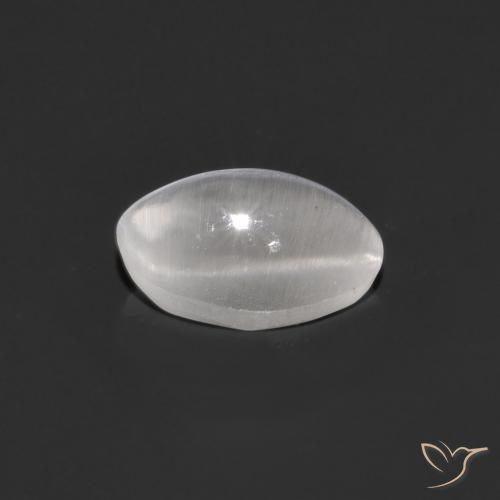 Sillimanite œil de chat Gris très clair naturelle ovale, 0.95 ct, Transparent