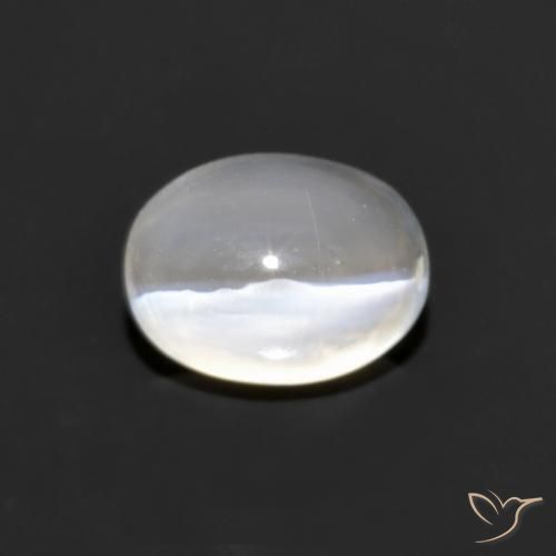 1.30ct Naturel Gris très clair Sillimanite œil de chat, ovale, Transparent