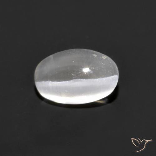 0.77ct Naturel Gris très clair Sillimanite œil de chat, ovale, Opaque