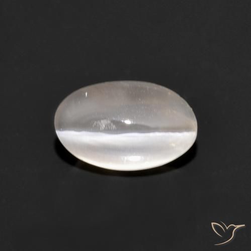 1.33ct Naturel Gris très clair Sillimanite œil de chat, ovale, Transparent