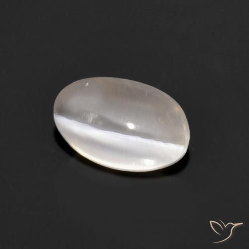 Sillimanite œil de chat Gris très clair naturelle ovale, 1.33 ct, Transparent