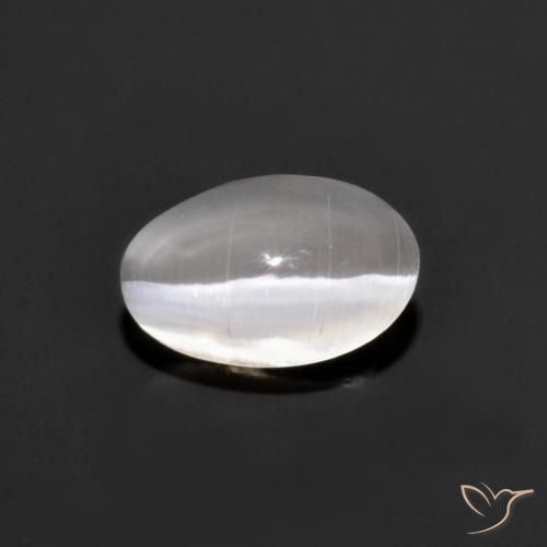 Sillimanite œil de chat Gris très clair naturelle ovale, 1.14 ct, Transparent