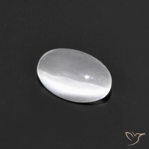 0.77ct Naturel Gris très clair Sillimanite œil de chat, ovale, Transparent