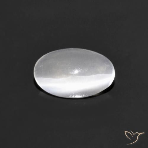 Sillimanite œil de chat Gris très clair naturelle ovale, 0.77 ct, Transparent
