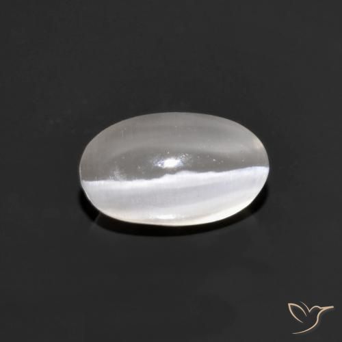 1.10ct Naturel Gris très clair Sillimanite œil de chat, ovale, Transparent