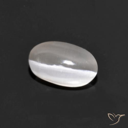 Sillimanite œil de chat Gris très clair naturelle ovale, 1.10 ct, Transparent
