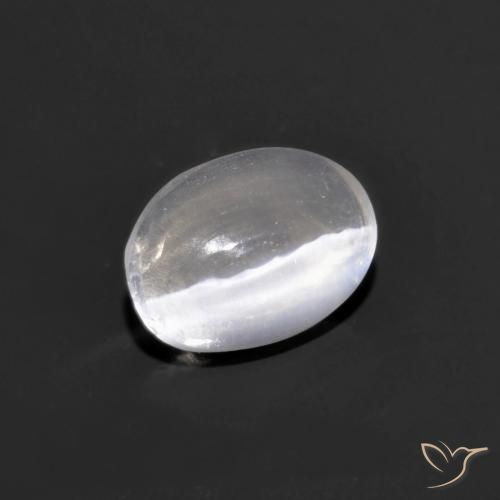 Sillimanite œil de chat Gris très clair naturelle ovale, 0.75 ct, Transparent