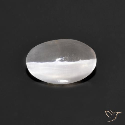 Sillimanite œil de chat Gris très clair naturelle ovale, 0.99 ct, Transparent