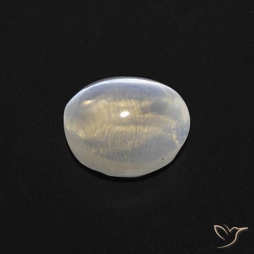Sillimanite œil de chat Blanc chaud naturelle ovale, 1.08 ct, Transparent