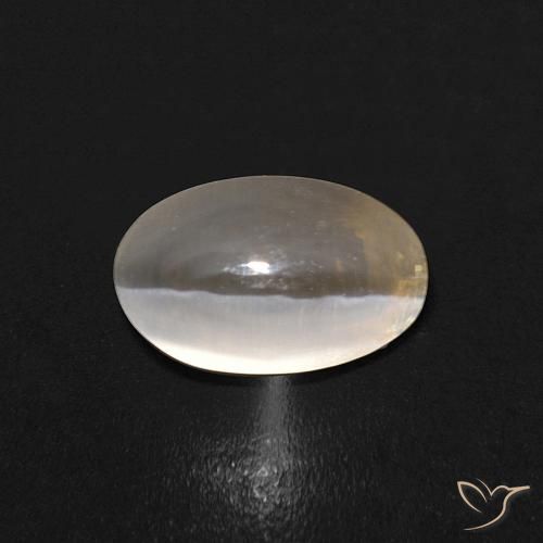 1.10ct Naturel Blanc chaud Sillimanite œil de chat, ovale, Transparent