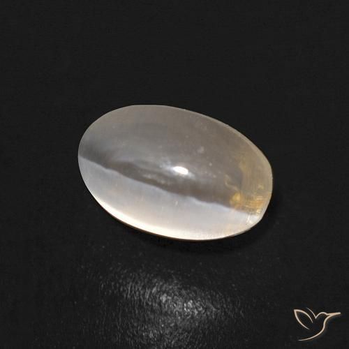 Sillimanite œil de chat Blanc chaud naturelle ovale, 1.10 ct, Transparent