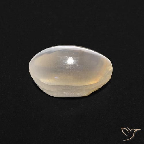 Sillimanite œil de chat Blanc chaud naturelle ovale, 1.10 ct, Transparent