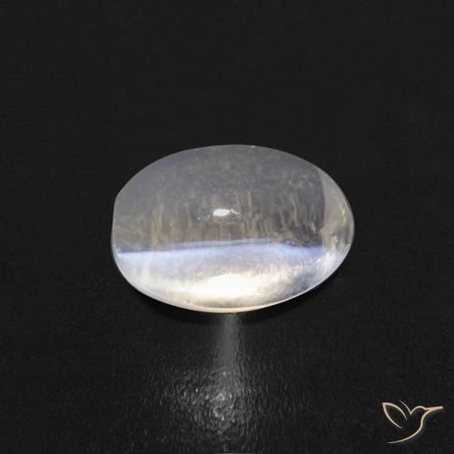 0.85ct Naturel Blanc chaud Sillimanite œil de chat, ovale, Transparent