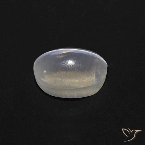 Sillimanite œil de chat Blanc chaud naturelle ovale, 0.86 ct, Transparent