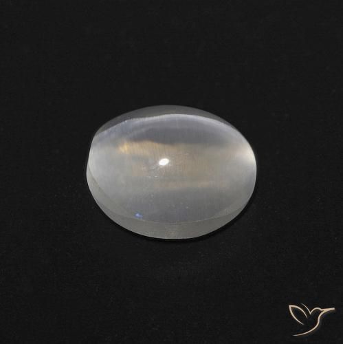 Sillimanite œil de chat Blanc chaud naturelle ovale, 1.08 ct, Transparent