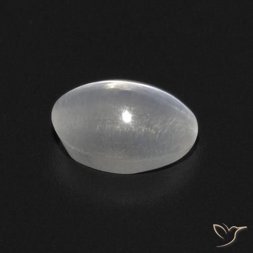 Sillimanite œil de chat Blanc naturelle ovale, 0.91 ct, Transparent