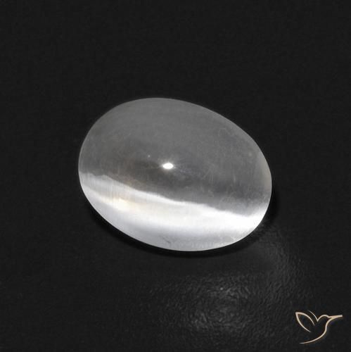 0.84ct Naturel Blanc Sillimanite œil de chat, ovale, Transparent