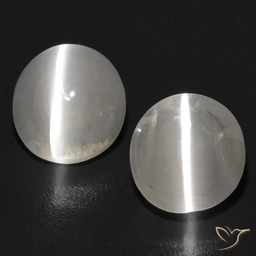 2.68ctw Naturel Blanc chaud Oeil de chat Sillimanite, ovale, Transparent