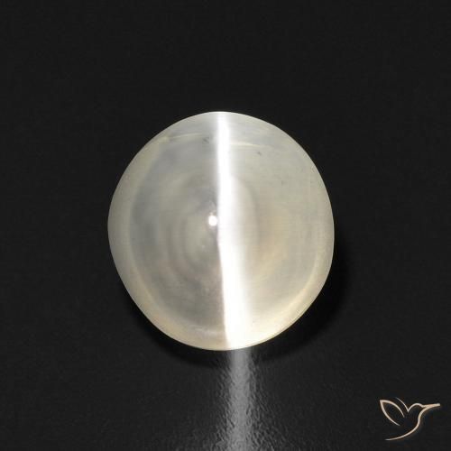 1.58ct Naturel Blanc chaud Oeil de chat Sillimanite, ovale, Transparent