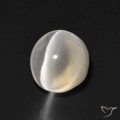 Sillimanite œil de chat Blanc chaud naturelle ovale, 1.58 ct, Transparent