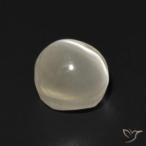 Sillimanite œil de chat Blanc chaud naturelle ovale, 1.58 ct, Transparent