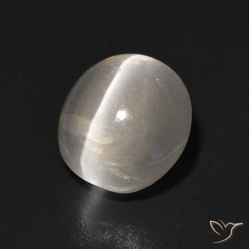 Sillimanite œil de chat Blanc chaud naturelle ovale, 1.42 ct, Transparent
