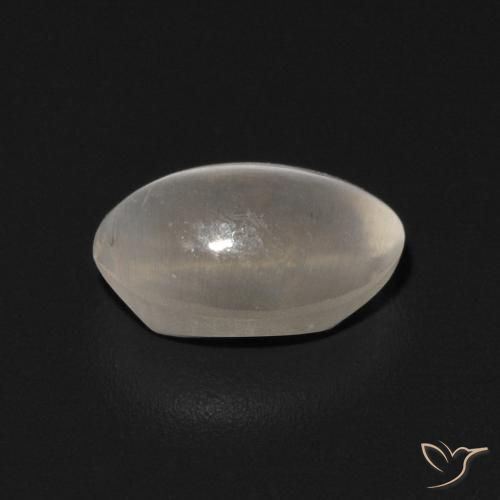 Sillimanite œil de chat Blanc chaud naturelle ovale, 0.94 ct, Transparent