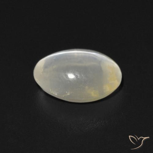 Sillimanite œil de chat Blanc chaud naturelle ovale, 0.76 ct, Transparent