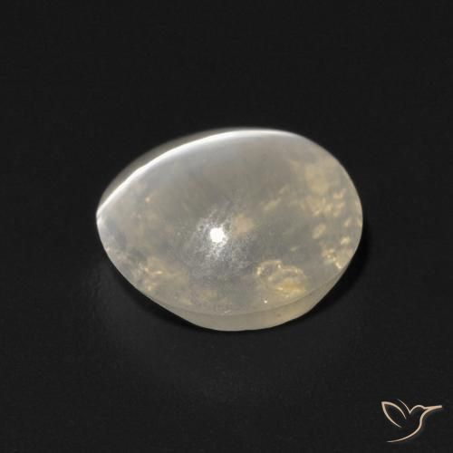 Sillimanite œil de chat Blanc chaud naturelle ovale, 1.17 ct, Transparent