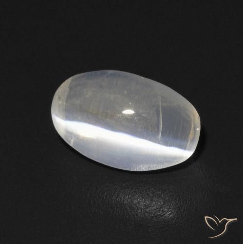 Sillimanite œil de chat Blanc chaud naturelle ovale, 0.83 ct, Transparent