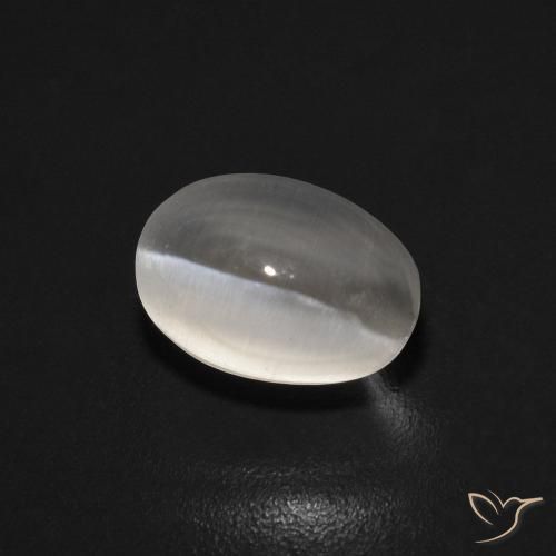 1.27ct Naturel Gris très clair Sillimanite œil de chat, ovale, Transparent