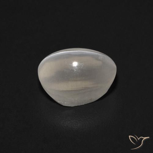 Sillimanite œil de chat Gris très clair naturelle ovale, 1.27 ct, Transparent
