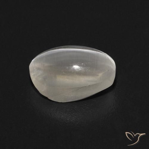 Sillimanite œil de chat Gris très clair naturelle ovale, 0.74 ct, Transparent