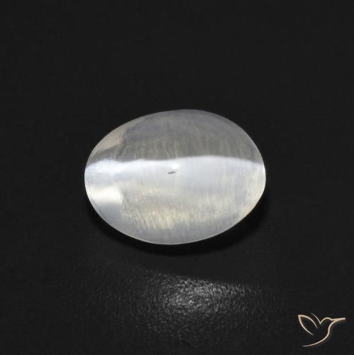 1.05ct Naturel Gris très clair Sillimanite œil de chat, ovale, Transparent