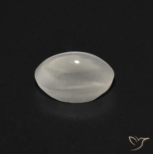 Sillimanite œil de chat Gris très clair naturelle ovale, 0.89 ct, Transparent