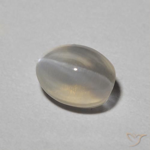 Sillimanite œil de chat Gris léger naturelle ovale, 1.00 ct, Translucide