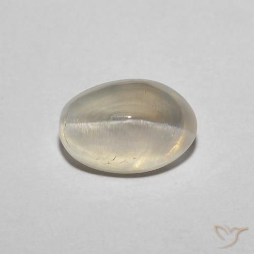1.51ct Naturel Jaune clair Sillimanite œil de chat, ovale, Translucide
