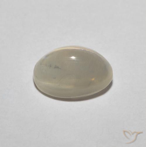 Sillimanite œil de chat Jaune clair naturelle ovale, 1.51 ct, Translucide