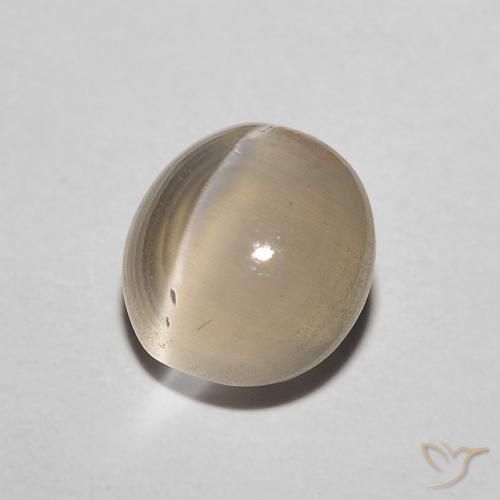 Sillimanite œil de chat Jaune clair naturelle ovale, 1.43 ct, Translucide