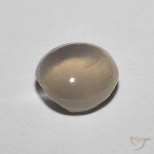 Sillimanite œil de chat Jaune clair naturelle ovale, 1.43 ct, Translucide