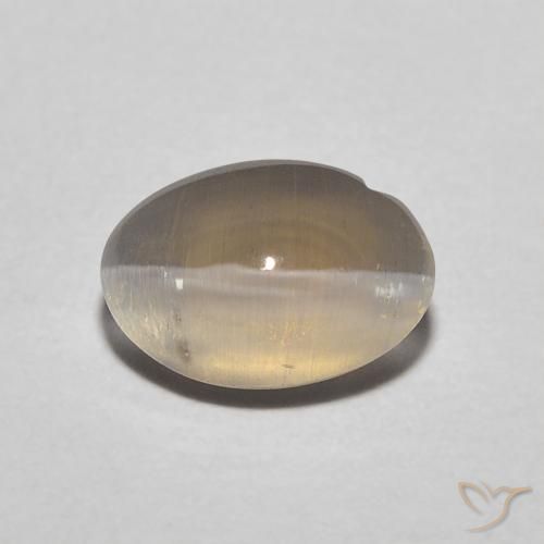 1.11ct Naturel Brun neutre Sillimanite œil de chat, ovale, Translucide